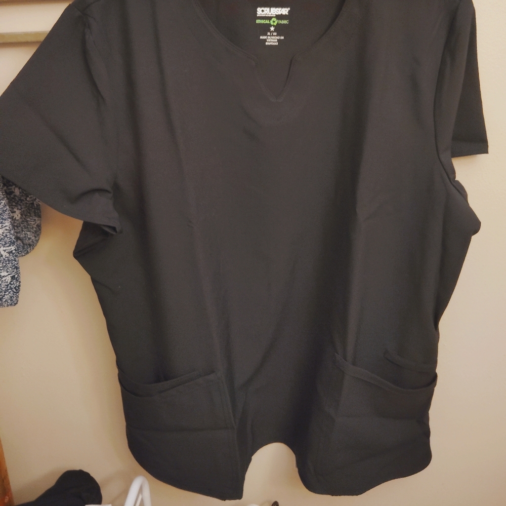 Skechers Black V-Neck Scrub Top